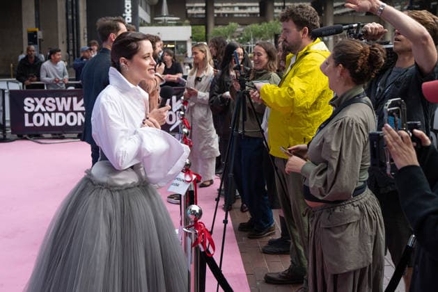 Savage House, World Premiere at SXSW London - 03 Jun 2026 Claire Foy interviewed by the press at the Savage House World Premiere at SXSW London held at the Barbican Centre. London United Kingdom Copyright: xPhilxLewisx xSOPAxImagesx ClaireFoyInter-1040904