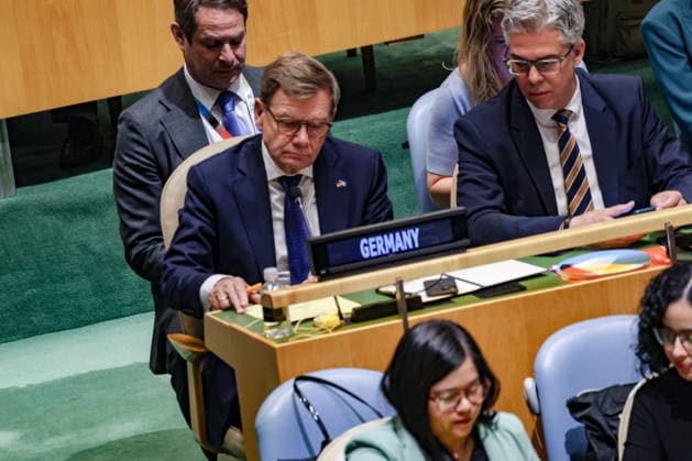 June 3, 2026, New York, New York, USA: GermanyÃ¢â‚¬â ¢s Federal Minister for Foreign Affairs JOHANN WADEPHUL sits with GermanyÃ¢â‚¬â ¢s Permanent Representative to the UN RICKLEF BEUTIN before the vote for non-permanent seats on the UN Security Council for the 2027Ã¢â‚¬2028 term in the General Assembly Hall at UNHQ New York USA - ZUMAo116 20260603_znp_o116_058 Copyright: xBiancaxOterox