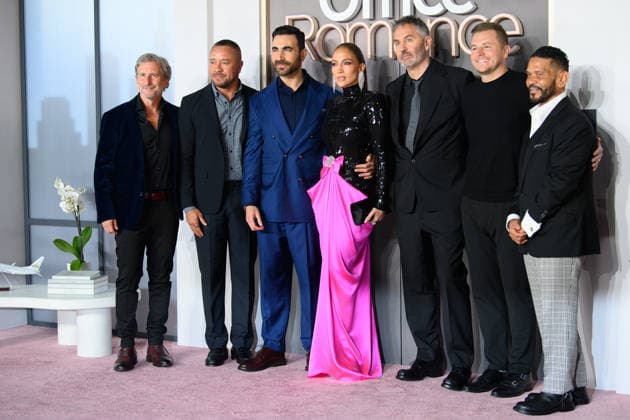 Office Romance UK Premiere Arrivals at BFI Southbank, London, UK - 3 June 2026 (L-R) - Aaron Ryder, Jason Young, Brett Goldstein, Jennier Lopez, Ol Parker, Andrew Swett, Benny Medina attends The Office Romance UK Premiere at BFI Southbank, London, England, UK on Wednesday 3 June, 2026., Credit:Justin Ng Avalon UK, England, London, BFI Southbank  Copyright: xJustinxNgx xAvalonx 1107604801