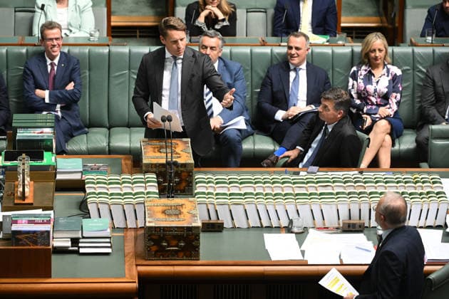 QUESTION TIME, Australian Industry Minister Andrew Hastie speaks during Question Time in the House of Representatives at Parliament House in Canberra, Thursday, June 4, 2026. ( NO ARCHIVING CANBERRA AUSTRALIAN CAPITAL TERRITORY AUSTRALIA  Copyright: xLUKASxCOCHx 20260604179305382670
