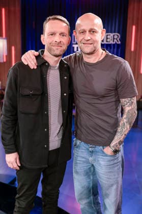 Benjamin Vogel mit Cousin Jürgen Vogel bei der Aufzeichnung der WDR-Talkshow Kölner Treff im WDR Studio BS 3. Köln, 03.06.2026 *** Benjamin Vogel with cousin Jürgen Vogel at the recording of the WDR talk show Kölner Treff in WDR Studio BS 3 Cologne, 03 06 2026 Foto:xR.xSchmiegeltx xFuturexImagex koelner_treff0306_6632
