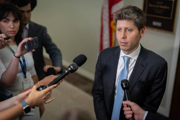 Altman - Sanders meeting at Dirksen Senate Office WASHINGTON, DC - JUNE 3: CEO of OpenAI Sam Altman talks to reporters following a meeting with Senator Bernie Sanders (I-VT) at the Dirksen Senate Office building in Washington, DC on June 3, 2026. Nathan Posner Anadolu Washington DC United States. Editorial use only. Please get in touch for any other usage.  Copyright: x2026xAnadoluxNathanxPosnerx