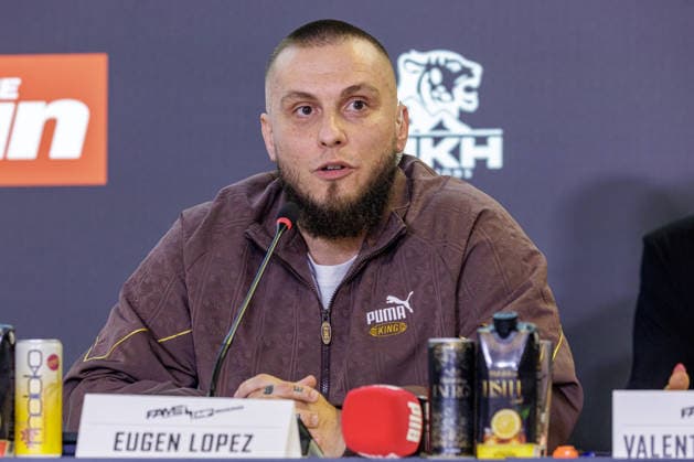 03.06.2026. Leverkusen. Eugen Lopez, Initiator und selbst Kampfsportler auf der Pressekonferenz im Vorfeld zum Fame Fighting, das große Promibox-Event von BILD und Eugen Lopez am 06.06.2026 in der Leverkusener Ostermann Arena. Zum ersten Mal in Kooperation mit dem britischen Pendant Misfits Boxing und dem internationalen Medienpartner The Sun. Leverkusen Ostermann Arena Nordrhein-Westfalen Deutschland *** 03 06 2026 Leverkusen Eugen Lopez, initiator and martial artist himself at the press conference in the run-up to Fame Fighting, the big celebrity boxing event by BILD and Eugen Lopez on 06 06 2026 in the Ostermann Arena in Leverkusen For the first time in cooperation with the British counterpart Misfits Boxing and the international media