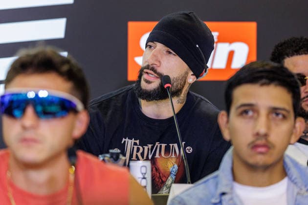 03.06.2026. Leverkusen. Thomas Oliveira (FaZe Temperrr) auf der Pressekonferenz im Vorfeld zum Fame Fighting, das große Promibox-Event von BILD und Eugen Lopez am 06.06.2026 in der Leverkusener Ostermann Arena. Zum ersten Mal in Kooperation mit dem britischen Pendant Misfits Boxing und dem internationalen Medienpartner The Sun. Leverkusen Ostermann Arena Nordrhein-Westfalen Deutschland *** 03 06 2026 Leverkusen Thomas Oliveira FaZe Temperrr at the press conference in the run-up to Fame Fighting, the big celebrity boxing event by BILD and Eugen Lopez on 06 06 2026 in the Ostermann Arena in Leverkusen For the first time in cooperation with the British counterpart Misfits Boxing and the international media partner The Sun Leverkusen Ostermann