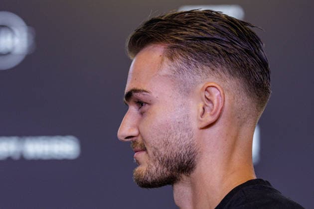 03.06.2026. Leverkusen. Can Kaplan auf der Pressekonferenz im Vorfeld zum Fame Fighting, das große Promibox-Event von BILD und Eugen Lopez am 06.06.2026 in der Leverkusener Ostermann Arena. Zum ersten Mal in Kooperation mit dem britischen Pendant Misfits Boxing und dem internationalen Medienpartner The Sun. Leverkusen Ostermann Arena Nordrhein-Westfalen Deutschland *** 03 06 2026 Leverkusen Can Kaplan at the press conference in the run-up to Fame Fighting, the big celebrity boxing event by BILD and Eugen Lopez on 06 06 2026 in the Ostermann Arena in Leverkusen For the first time in cooperation with the British counterpart Misfits Boxing and the international media partner The Sun Leverkusen Ostermann Arena North Rhine-Westphalia Germany