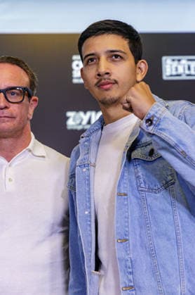 03.06.2026. Leverkusen. Luis Pineda auf der Pressekonferenz im Vorfeld zum Fame Fighting, das große Promibox-Event von BILD und Eugen Lopez am 06.06.2026 in der Leverkusener Ostermann Arena. Zum ersten Mal in Kooperation mit dem britischen Pendant Misfits Boxing und dem internationalen Medienpartner The Sun. Leverkusen Ostermann Arena Nordrhein-Westfalen Deutschland *** 03 06 2026 Leverkusen Luis Pineda at the press conference in the run-up to Fame Fighting, the big celebrity boxing event by BILD and Eugen Lopez on 06 06 2026 in the Ostermann Arena in Leverkusen For the first time in cooperation with the British counterpart Misfits Boxing and the international media partner The Sun Leverkusen Ostermann Arena North Rhine-Westphalia Germany