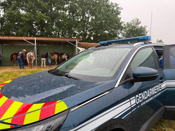 RECORD DATE NOT STATED Gendarmes And Equestrian Volunteers Search On Horseback For Missing Girl Lyhanna - Fleurance Gendarmes accompanied by volunteers from a local equestrian center begin a search session on horseback in the area surrounding Fleurance, Gers, France on June 3, 2026, as the search for 11-year-old Lyhanna, who disappeared on May 29 in the Fleurance area, continues to mobilize significant investigative resources; a major development in the judicial inquiry saw suspect Jerome Barella, 41, charged and placed in pre-trial detention on suspicion of kidnapping and illegal confinement of a minor under the age of 15. Photo by JMP ABACAPRESS.COM Fleurance France  Copyright: xJMP ABACAx