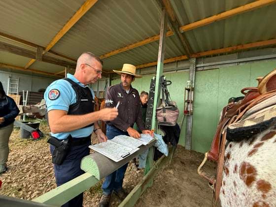 RECORD DATE NOT STATED Gendarmes And Equestrian Volunteers Search On Horseback For Missing Girl Lyhanna - Fleurance Gendarmes accompanied by volunteers from a local equestrian center begin a search session on horseback in the area surrounding Fleurance, Gers, France on June 3, 2026, as the search for 11-year-old Lyhanna, who disappeared on May 29 in the Fleurance area, continues to mobilize significant investigative resources; a major development in the judicial inquiry saw suspect Jerome Barella, 41, charged and placed in pre-trial detention on suspicion of kidnapping and illegal confinement of a minor under the age of 15. Photo by JMP ABACAPRESS.COM Fleurance France  Copyright: xJMP ABACAx