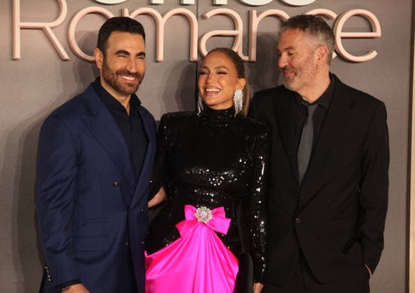 Office Romance premiere London, UK. Brett Goldstein, Jennifer Lopez and Ol Parker at Office Romance premiere. BFI. 3rd June 2026. LMK11-S030626-001 Steve Bealing Landmark Media 
