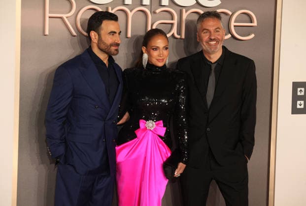 Office Romance premiere London, UK. Brett Goldstein, Jennifer Lopez and Ol Parker at Office Romance premiere. BFI. 3rd June 2026. LMK11-S030626-001 Steve Bealing Landmark Media 
