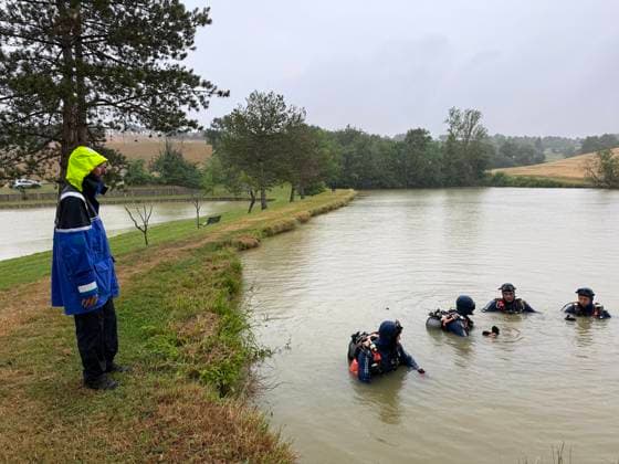 RECORD DATE NOT STATED Gendarmerie Diving Team Searches Gers River For Missing Girl Lyhanna - Fleurance A gendarmerie diving team conducts an underwater search in the Gers river in the area surrounding Fleurance, Gers, France on June 3, 2026, as the search for 11-year-old Lyhanna, who disappeared on May 29 in the Fleurance area, continues to mobilize significant investigative resources; a major development in the judicial inquiry saw suspect Jerome Barella, 41, charged and placed in pre-trial detention on suspicion of kidnapping and illegal confinement of a minor under the age of 15. Photo by JMP ABACAPRESS.COM Fleurance Gers France  Copyright: xJMP ABACAx