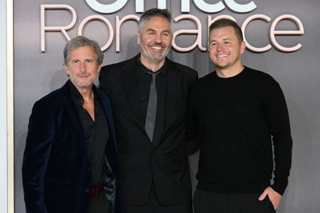 Office Romance UK Premiere in London LONDON, ENGLAND - JUNE 03: Andrew Swett, Ol Parker and Aaron Ryder attending the Office Romance UK Premiere at BFI Southbank on June 03, 2026 in London, England CAP MAR MAR Great Britain Copyright: xMartinxHarris CapitalxPicturesx