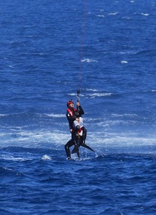 The first scenario of the Sea Lion-2026 Search and Rescue Invitation Exercise has been completed IZMIR, TURKIYE - JUNE 04: A rescue operation is carried out by air assets to save survivors from the sea during the first scenario of the operational phase of the Sea Lion (Deniz Aslani)-2026 Search and Rescue Invitation Exercise, conducted under the administration of the Turkish Coast Guard Command, in Izmir, Turkiye, on June 04, 2026. In the first scenario of the exercise, executed at two different points between the islands of Lesbos, Chios, Psara, Agios Efstratios, and Skyros within the Turkish Search and Rescue Region, a search and rescue operation was launched by the Turkish Coast Guard Command upon receiving a distress call from a commerc  Copyright: x2026xAnadoluxMehmetxEminxMenguarslanx