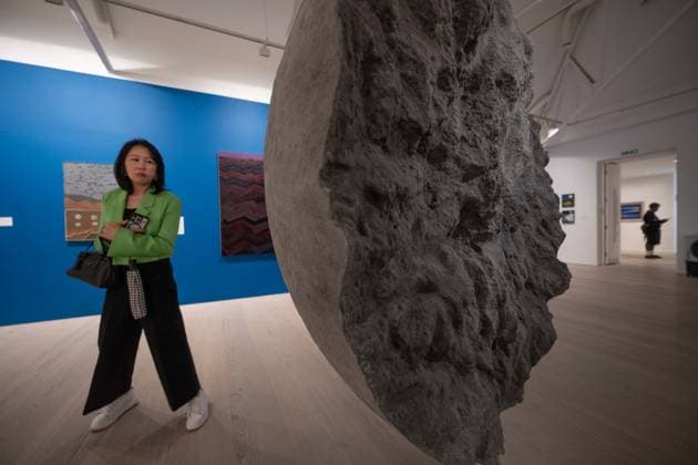 Preview of The Sun and The Moon: Art Inspired by the Celestial exhibition in London LONDON, UNITED KINGDOM - JUNE 4: A woman observes installations during the press preview of The Sun and The Moon: Art Inspired by the Celestial exhibition by British artist Luke Jerram at the Saatchi Gallery in London, United Kingdom on June 4, 2026. Rasid Necati Aslim Anadolu London United Kingdom. Editorial use only. Please get in touch for any other usage.  Copyright: x2026xAnadoluxRasidxNecatixAslimx