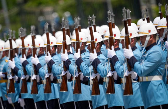 Turkish President Erdogan welcomes Nigerian President Tchiani in Ankara ANKARA, TURKIYE - JUNE 04: Honour guards stand in formation as Turkish President Recep Tayyip Erdogan welcomes Nigerian President Abdourahamane Tchiani with an official ceremony at the Presidential Complex in Ankara, Turkiye on June 04, 2026. Ercin Erturk Anadolu Ankara Turkey. Editorial use only. Please get in touch for any other usage.  Copyright: x2026xAnadoluxErcinxErturkx