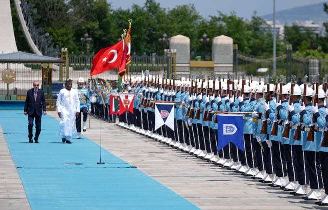 Turkish President Erdogan welcomes Nigerian President Tchiani in Ankara ANKARA, TURKIYE - JUNE 04: Turkish President Recep Tayyip Erdogan (L) welcomes Nigerian President Abdourahamane Tchiani (2nd L) with an official ceremony at the Presidential Complex in Ankara, Turkiye on June 04, 2026. Ercin Erturk Anadolu Ankara Turkey. Editorial use only. Please get in touch for any other usage.  Copyright: x2026xAnadoluxErcinxErturkx