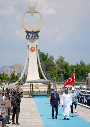 Turkish President Erdogan welcomes Nigerian President Tchiani in Ankara ANKARA, TURKIYE - JUNE 04: Turkish President Recep Tayyip Erdogan (L) welcomes Nigerian President Abdourahamane Tchiani (R) with an official ceremony at the Presidential Complex in Ankara, Turkiye on June 04, 2026. Ercin Erturk Anadolu Ankara Turkey. Editorial use only. Please get in touch for any other usage.  Copyright: x2026xAnadoluxErcinxErturkx