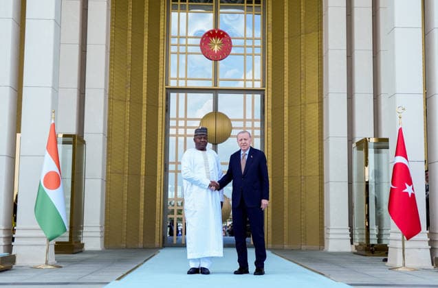 Turkish President Erdogan welcomes Nigerian President Tchiani in Ankara ANKARA, TURKIYE - JUNE 04: Turkish President Recep Tayyip Erdogan (R) welcomes Nigerian President Abdourahamane Tchiani (L) with an official ceremony at the Presidential Complex in Ankara, Turkiye on June 04, 2026. Ercin Erturk Anadolu Ankara Turkey. Editorial use only. Please get in touch for any other usage.  Copyright: x2026xAnadoluxErcinxErturkx