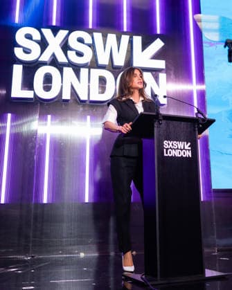 03-06-2026 Jordan Queen Rania speaks at the SXSW London conference in London, UK. (c) rhc by PPE Nieboer  Copyright: xPPEx