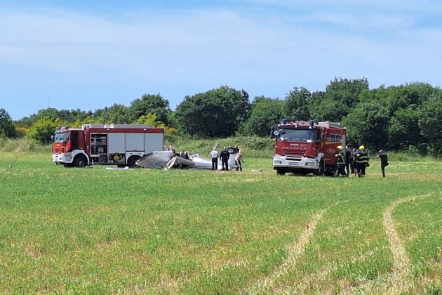 PXL_Plane crash fatal Crash of a small aircraft in the Campanoz area, near Medulin airport in Croatia on 04. June 2026. The report has been confirmed, and all emergency services are on site taking measures. In plane crah few people died.  SasaxMiljevic PIXSELL