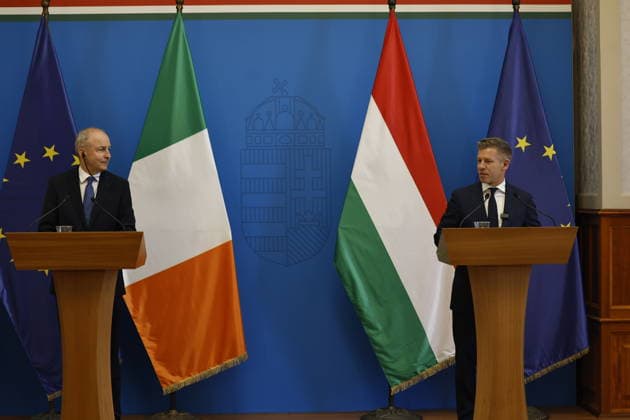 Peter Magyar - Micheal Martin meeting in Budapest BUDAPEST, HUNGARY - JUNE 04: Hungary s Prime Minister Peter Magyar (R) and Ireland s Prime Minister Micheal Martin (L) hold a joint press conference at the foreign ministry in Budapest, Hungary, on June 4, 2026. Arpad Kurucz Anadolu Budapest Hungary. Editorial use only. Please get in touch for any other usage.  Copyright: x2026xAnadoluxArpadxKuruczx