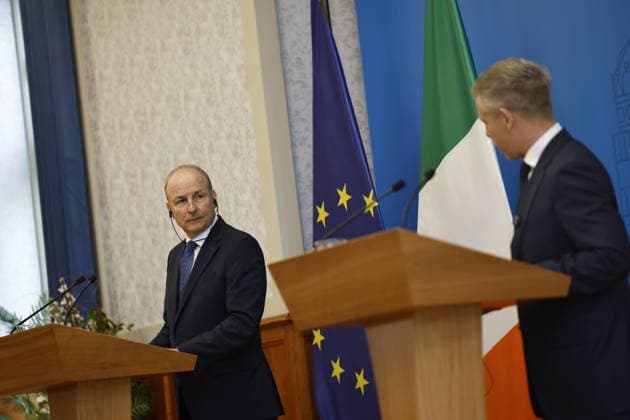 Peter Magyar - Micheal Martin meeting in Budapest BUDAPEST, HUNGARY - JUNE 04: Hungary s Prime Minister Peter Magyar (R) and Ireland s Prime Minister Micheal Martin (L) hold a joint press conference at the foreign ministry in Budapest, Hungary, on June 4, 2026. Arpad Kurucz Anadolu Budapest Hungary. Editorial use only. Please get in touch for any other usage.  Copyright: x2026xAnadoluxArpadxKuruczx