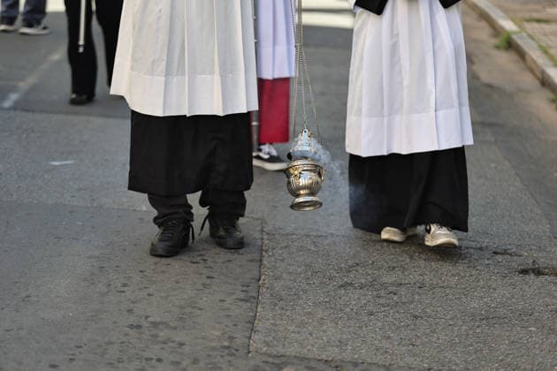 CAMPINAS, SP - 04.06.2026: PROCISSaO DE CORPUS CHRISTI - Mass and Corpus Christi procession in Campinas (SP) at the Carmo church in the city center. The faithful walked through the streets around the church. x2956235x  LeandroxFerreira