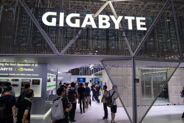 TAIWAN-COMPUTEX A general view showing the GIGABYTE booth at Computex 2026 in Taipei, Taiwan, June 4, 2026. NEXPHER Vernon Yuen TAIPEI