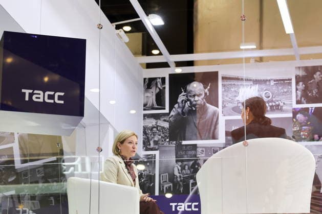 RUSSIA, ST PETERSBURG - JUNE 4, 2026: Russia s Minister of Culture Olga Lyubimova during an interview with the TASS News Agency at the 2026 St Petersburg International Economic Forum at the ExpoForum Convention and Exhibition Centre. Alexander Demianchuk TASS  93362040