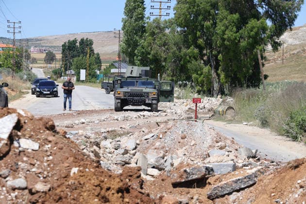Lebanese Army announced that it has deployed to the town of Dibbin NABATIEH, LEBANON - JUNE 04: Israeli Army engineering vehicles clears the road by removing piles of dirt and rubble as the Lebanese Army announced that it had entered, where Israeli forces had recently withdrawn after carrying out attacks in the town of Dibbin, Nabatieh, Lebanon, on June 04, 2026. Ramiz Dallah Anadolu Nabatieh Lebanon. Editorial use only. Please get in touch for any other usage.  Copyright: x2026xAnadoluxRamizxDallahx