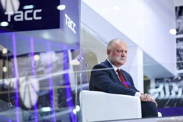 RUSSIA, ST PETERSBURG - JUNE 4, 2026: Former Moldovan President and Socialist Party leader Igor Dodon gives an interview to TASS Russian News Agency on the sidelines of the 2026 St Petersburg International Economic Forum at the ExpoForum Convention and Exhibition Centre St Petersburg Russia  - ZUMAt113 20260604_zaa_t113_342 Copyright: xDonatxSorokinx