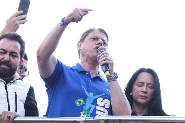 34th March for Jesus in Sao Paulo Governor of Sao Paulo, Tarcisio de Freitas, during the 34th March for Jesus, in the northern zone of Sao Paulo, this Thursday, June 4, 2026. SAO PAULO SAO PAULO BRAZIL Copyright: xMarinaxUezimax