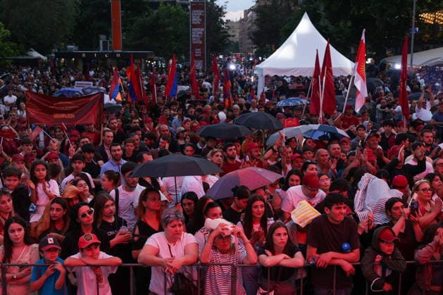 RUSSIA, YEREVAN - JUNE 4, 2026: Activists gather in Freedom Square to rally for Prosperous Armenia ahead of the June 7 election to the National Assembly. Alexander Patrin TASS  93373635