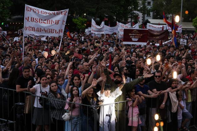 RUSSIA, YEREVAN - JUNE 4, 2026: Activists gather in Freedom Square to rally for Prosperous Armenia ahead of the June 7 election to the National Assembly. Alexander Patrin TASS  93374445