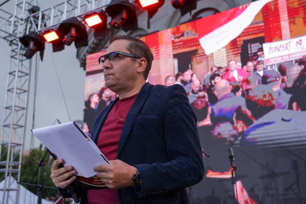 RUSSIA, YEREVAN - JUNE 4, 2026: Arman Abovyan, Prosperous Armenia member, attends a rally for his party in Freedom Square ahead of the June 7 election to the National Assembly. Alexander Patrin TASS  93374448
