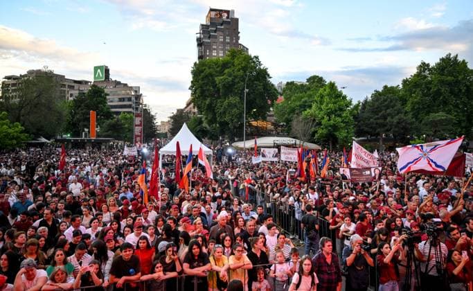 Armenia Parliamentary Election Preparations 9181556 04.06.2026 Supporters of the Prosperous Armenia party attend an election campaign rally ahead of the Armenian parliamentary election in Yerevan, Armenia. Yuri Kochetkov Sputnik Yerevan Armenia  Copyright: xYurixKochetkovx