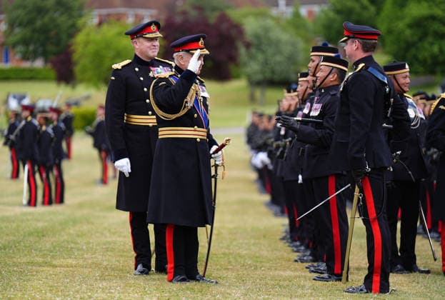 . 04 06 2026. Salisbury, United Kingdom. King Charles III at The King s Gurkha Artillery Formation Parade at Larkhill Barracks in Salisbury, United Kingdom.  xPoolx xi-Imagesx IIM-26810-0011