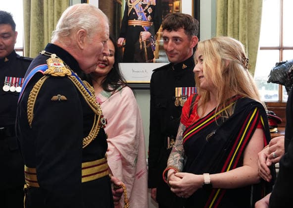 . 04 06 2026. Salisbury, United Kingdom. King Charles III meets families at The King s Gurkha Artillery Formation Parade at Larkhill Barracks in Salisbury, United Kingdom.  xPoolx xi-Imagesx IIM-26810-0022