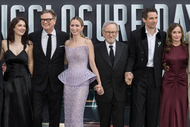Disclosure Day UK Premiere in London LONDON, UNITED KINGDOM - JUNE 04: Eve Hewson, Colin Firth, Emily Blunt, Steven Spielberg, Josh O’Connor and Kristie Macosko Krieger attend the UK premiere of Disclosure Day at Cineworld Leicester Square in London, United Kingdom on June 04, 2026. Wiktor Szymanowicz Anadolu London United Kingdom. Editorial use only. Please get in touch for any other usage.  Copyright: x2026xAnadoluxWiktorxSzymanowiczx