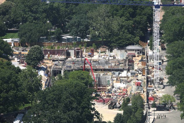 WASHINGTON, D.C. - JUNE 4: Aerial view of the White House Ballroom Construction at the site of the former east wing as appeals courts temporarily lifted injunctions that previously attempted to halt the above-ground construction. June 4, 2026 in Washington, D.C. Copyright: xmpi34x
