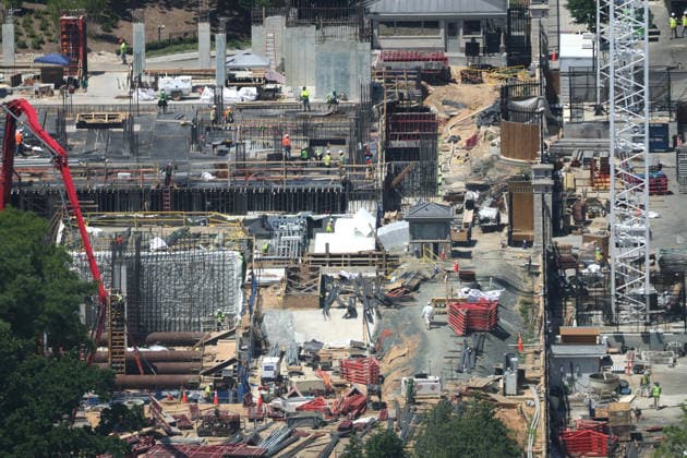 WASHINGTON, D.C. - JUNE 4: Aerial view of the White House Ballroom Construction at the site of the former east wing as appeals courts temporarily lifted injunctions that previously attempted to halt the above-ground construction. June 4, 2026 in Washington, D.C. Copyright: xmpi34x