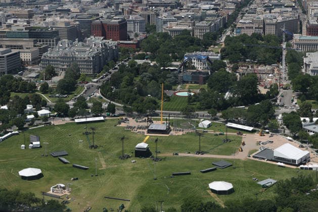WASHINGTON, D.C. - JUNE 4: Construction continues for UFC Freedom 250 at the White House in Washington DC on June 4, 2026 in Washington, D.C> Copyright: xmpi34x
