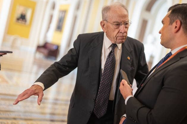 Senate Votes on Reconciliation WASHINGTON, DC - JUNE 4: Senator Chuck Grassley (R-IA) speaks to reporters as the Senate votes on amendments to a reconciliation package, at the U.S. Capitol in Washington, DC on June 4, 2026. Nathan Posner Anadolu Washington D.C. United States. Editorial use only. Please get in touch for any other usage.  Copyright: x2026xAnadoluxNathanxPosnerx