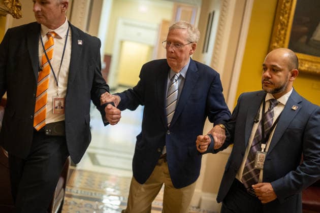 Senate Votes on Reconciliation WASHINGTON, DC - JUNE 4: Senator Mitch McConnell (R-KY) is seen as the Senate votes on amendments to a reconciliation package, at the U.S. Capitol in Washington, DC on June 4, 2026. Nathan Posner Anadolu Washington D.C. United States. Editorial use only. Please get in touch for any other usage.  Copyright: x2026xAnadoluxNathanxPosnerx