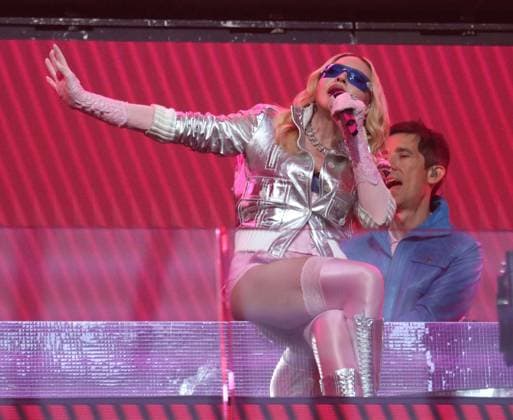 June 4, 2026, New York, New York, USA: Singer icon MADONNA performs a surprise pop up concert partnered with the app Grindr in Time Square to promote her new album Confessions ll also called Confessions on the Dance Floor - Part ll. New York USA - ZUMAk03_ 20260604_zaf_k03_017 Copyright: xNancyxKaszermanx