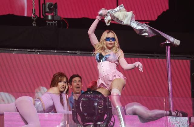 June 4, 2026, New York, New York, USA: Singer icon MADONNA performs a surprise pop up concert partnered with the app Grindr in Time Square to promote her new album Confessions ll also called Confessions on the Dance Floor - Part ll. New York USA - ZUMAk03_ 20260604_zaf_k03_024 Copyright: xNancyxKaszermanx