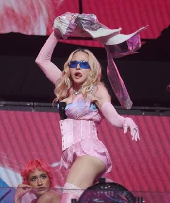 June 4, 2026, New York, New York, USA: Singer icon MADONNA performs a surprise pop up concert partnered with the app Grindr in Time Square to promote her new album Confessions ll also called Confessions on the Dance Floor - Part ll. New York USA - ZUMAk03_ 20260604_zaf_k03_029 Copyright: xNancyxKaszermanx