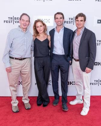 June 4, 2026, New York, New York, USA: Peter Kunhardt, Margaret Munzer Loeb, George Kunhardt and Teddy Kunhardt attend premiere of political documentary Mario at 25th annual Tribeca Film Festival at SVA Theatre in New York, NY on June 4, 2026. New York USA - ZUMAr339 20260604_znp_r339_074 Copyright: xLevxRadinx