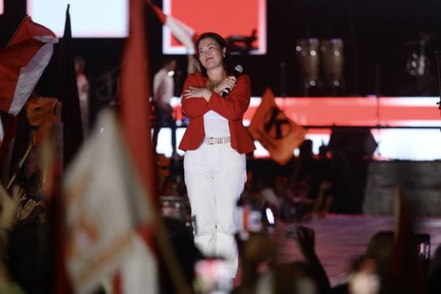 Keiko Fujimori Campaign Closing Event in Peru LIMA, PERU - JUNE 04: Thousands of supporters of presidential candidate Keiko Fujimori attended her campaign closing event held at the Arena Monumental on June 4, 2026, in Lima, Peru. The event, held three days before the presidential runoff election on June 7, brought together supporters, musical groups, and guests affiliated with the Fuerza Popular party. Klebher Vasquez Anadolu Lima Peru. Editorial use only. Please get in touch for any other usage.  Copyright: x2026xAnadoluxKlebherxVasquezx