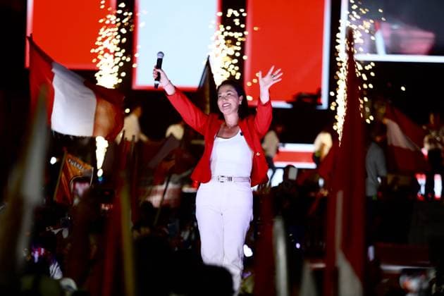 Keiko Fujimori Campaign Closing Event in Peru LIMA, PERU - JUNE 04: Thousands of supporters of presidential candidate Keiko Fujimori attended her campaign closing event held at the Arena Monumental on June 4, 2026, in Lima, Peru. The event, held three days before the presidential runoff election on June 7, brought together supporters, musical groups, and guests affiliated with the Fuerza Popular party. Klebher Vasquez Anadolu Lima Peru. Editorial use only. Please get in touch for any other usage.  Copyright: x2026xAnadoluxKlebherxVasquezx